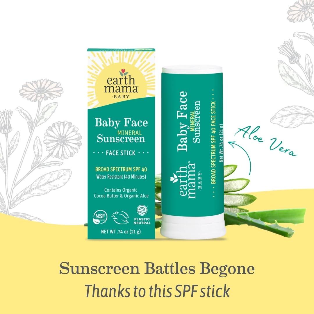 Protector Solar Mineral Baby Face Earth Mama SPF 40 - 21g