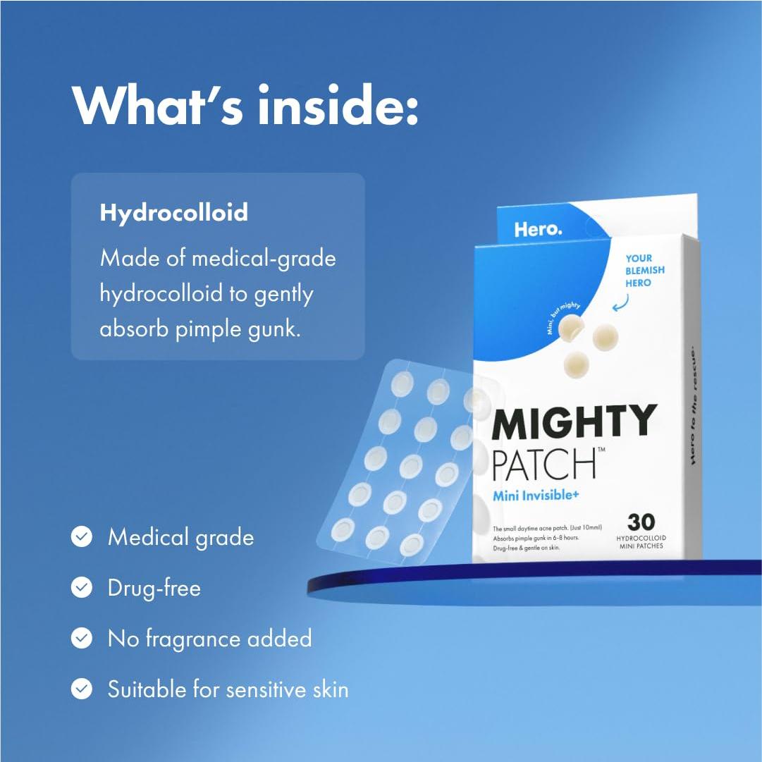 Mighty Patch Mini Invisible+ Parches Hidrocoloides 10mm - 30 Unidades