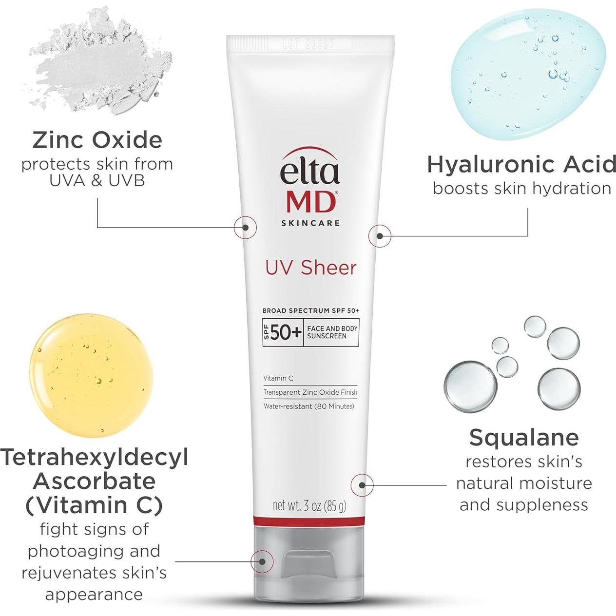 Protector Solar Facial EltaMD UV Sheer SPF 50+ 85g Sin Residuo