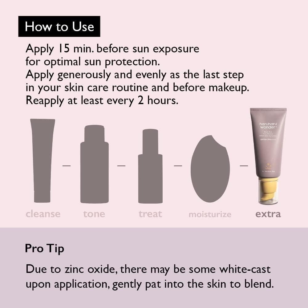 Protector Solar Mineral Haruharu Wonder SPF50+ 50ml Piel Sensible