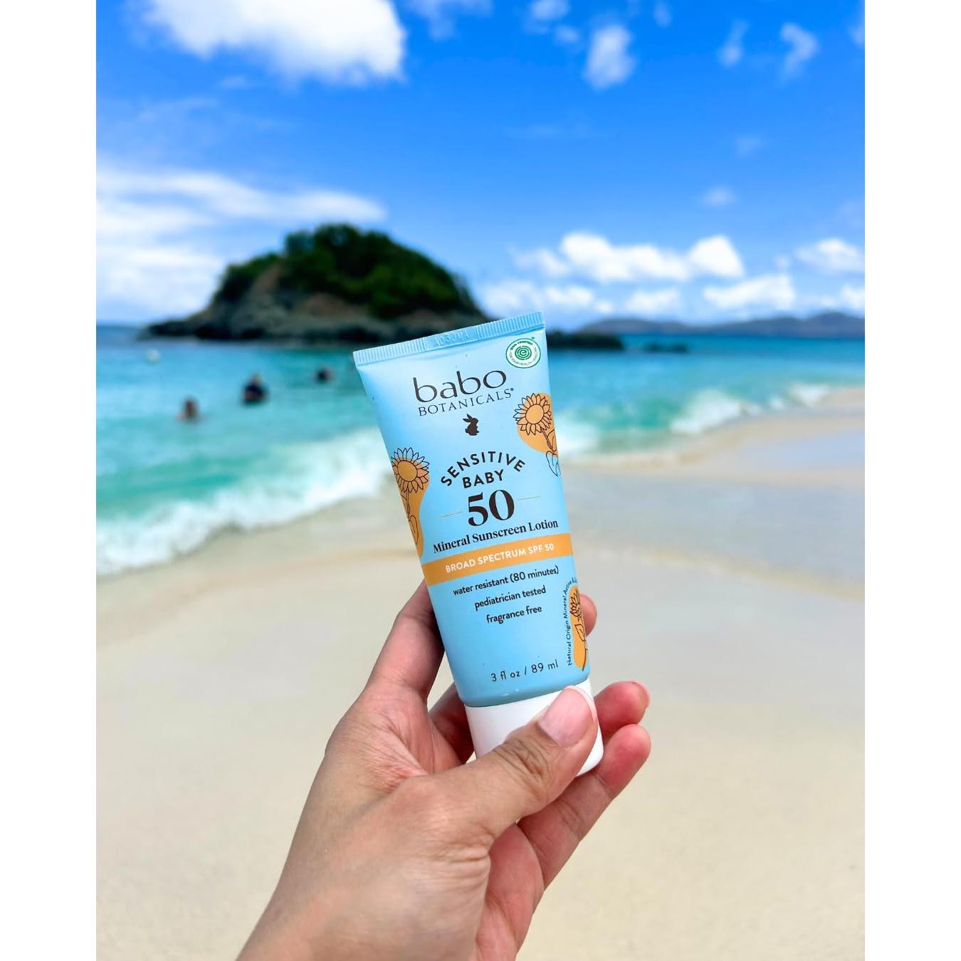 Loción Solar Mineral Babo Botanicals SPF50 Piel Sensible