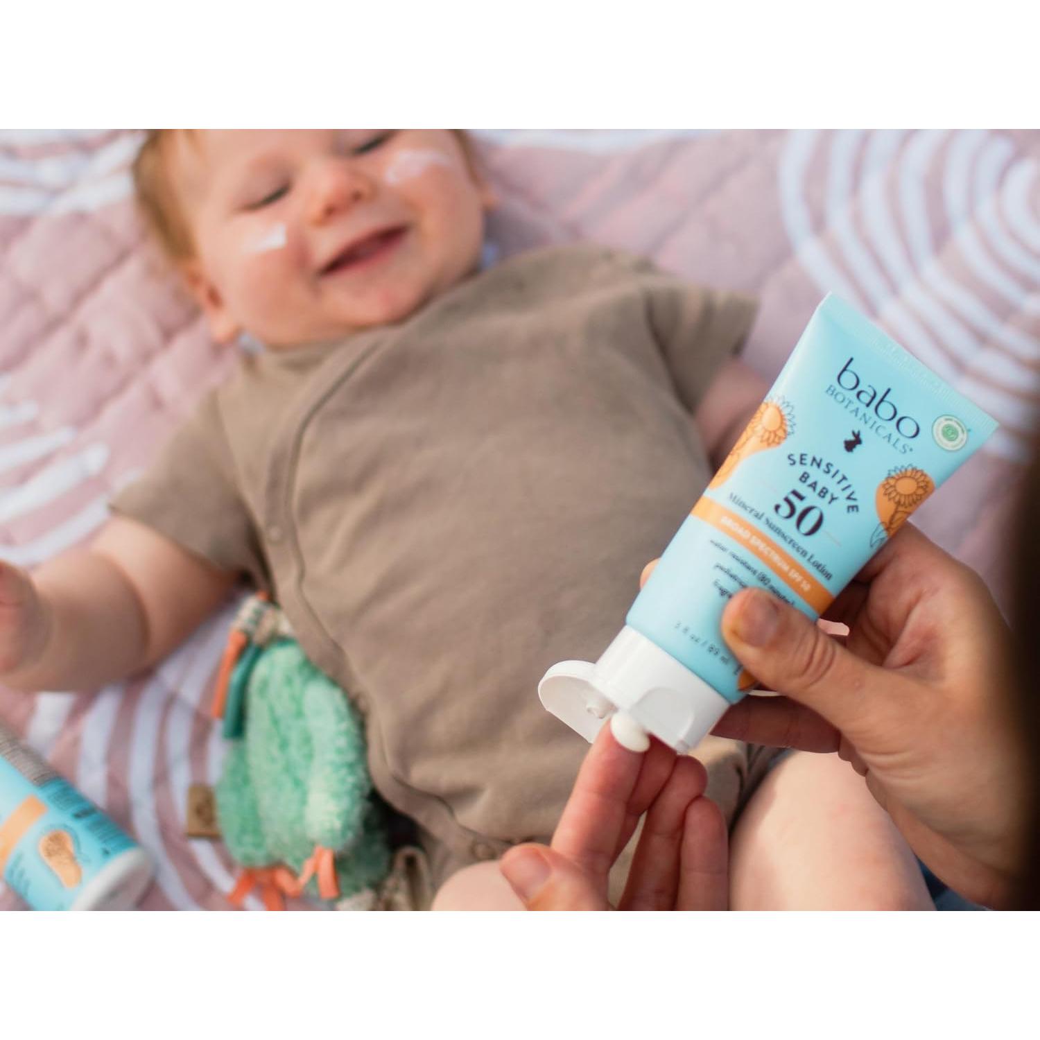 Loción Solar Mineral Babo Botanicals SPF50 Piel Sensible