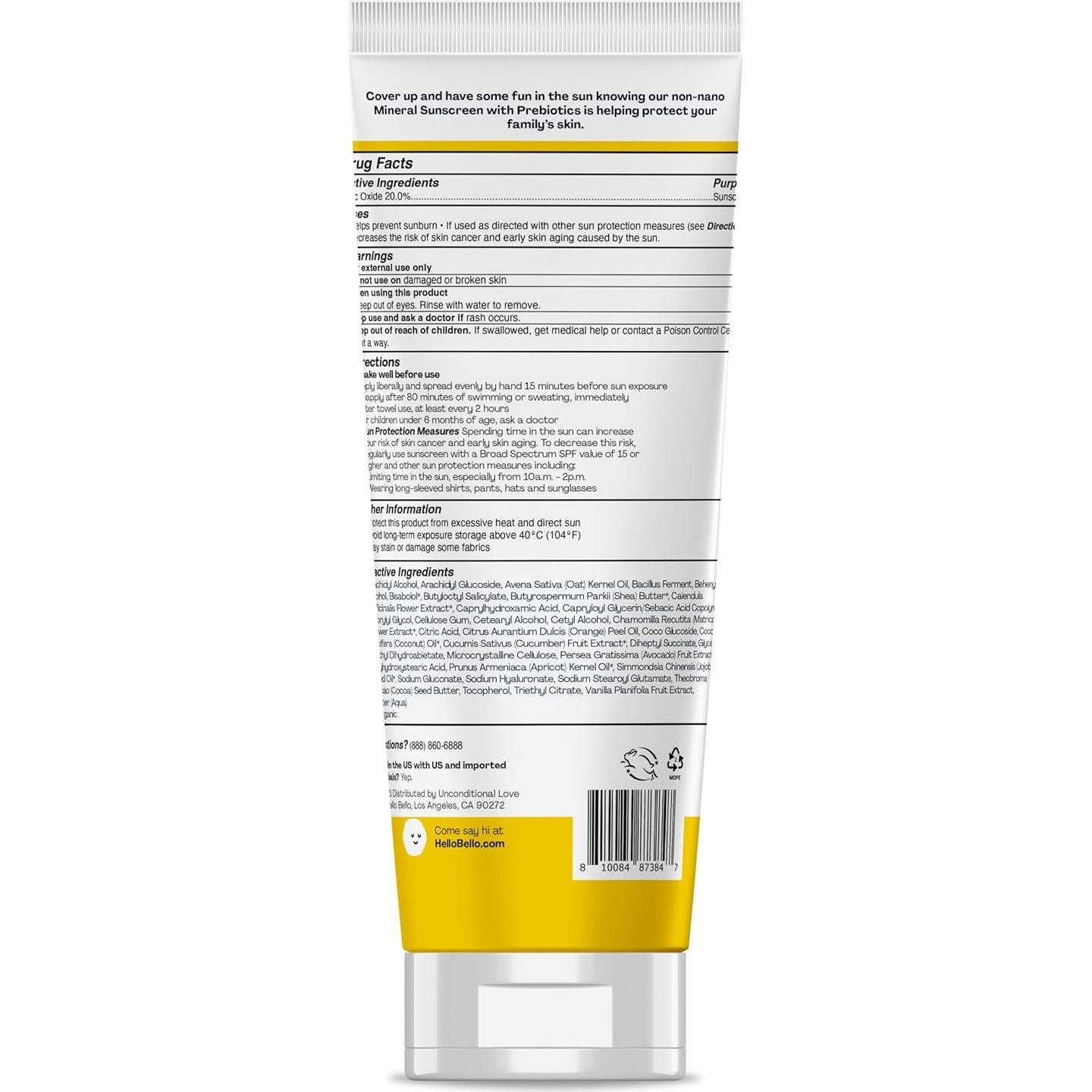 Loción Solar Mineral Hello Bello SPF 55 para Bebés 89 ml