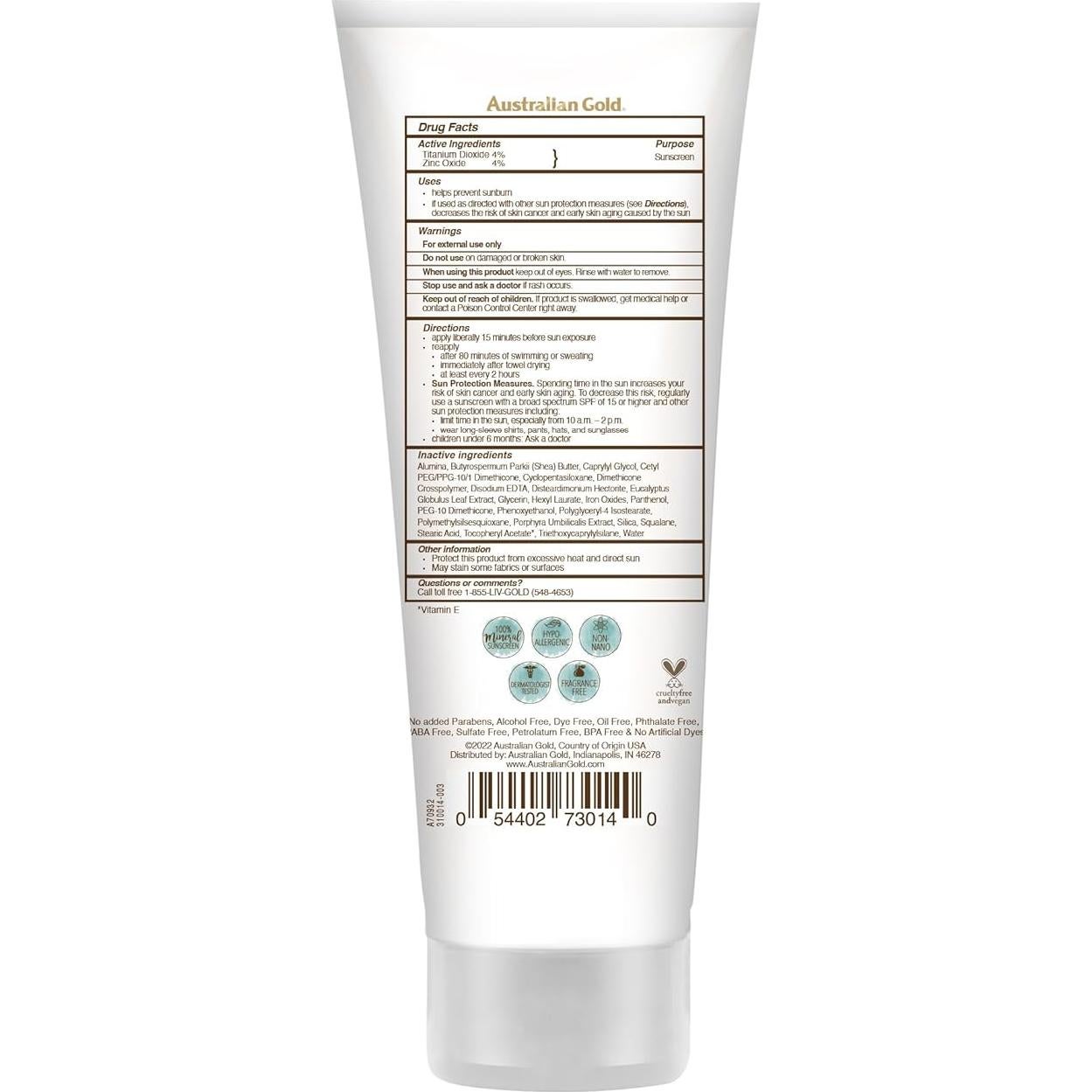 Protector Solar Facial Tinteado SPF 50 Australian Gold 89 ML