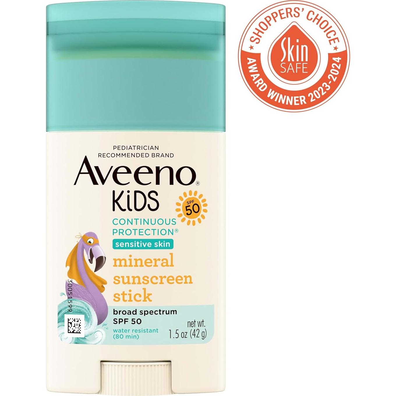 Protector Solar Mineral Aveeno Kids Stick SPF 50 42.5 g