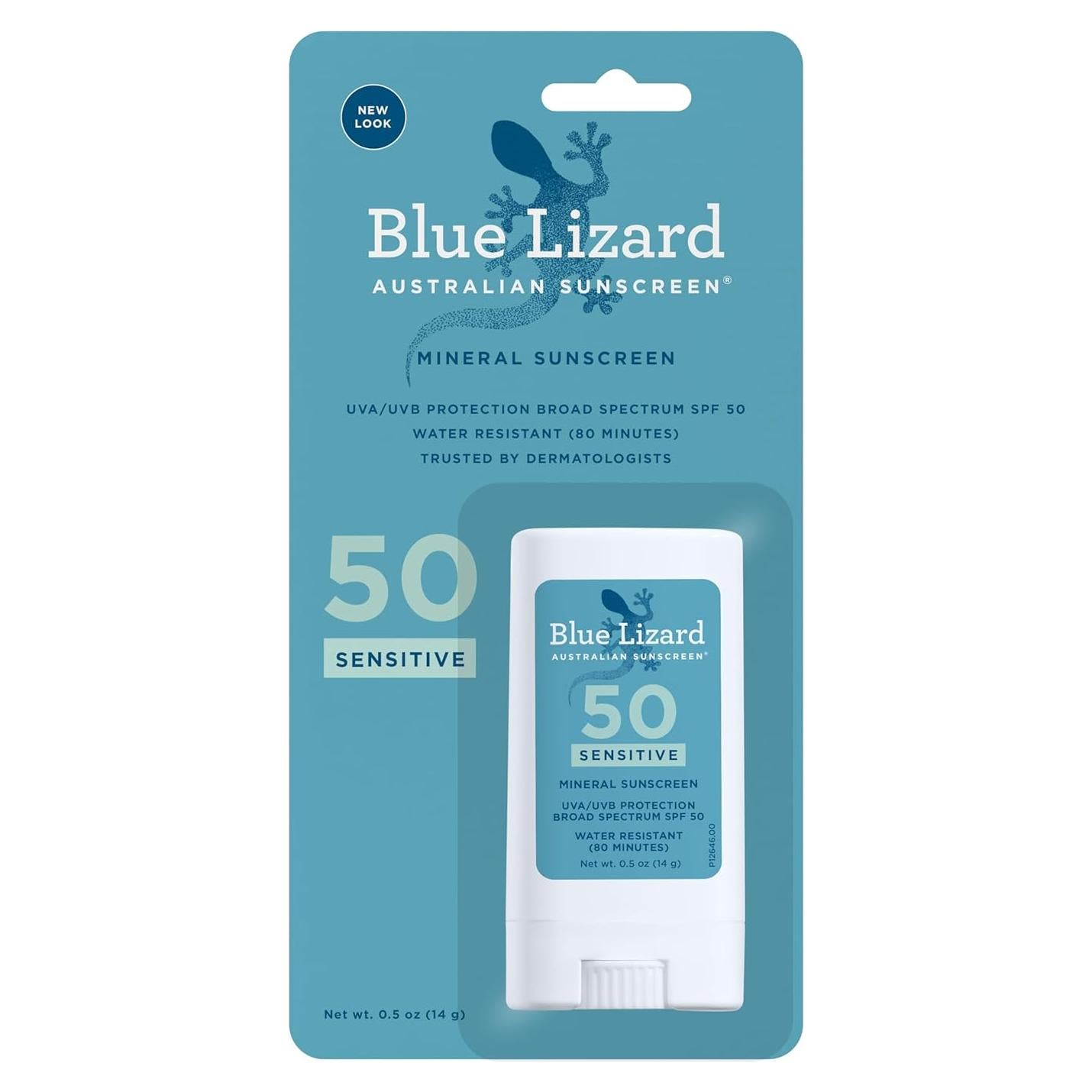 Barra Solar Mineral Blue Lizard SPF 50+ Piel Sensible 14g