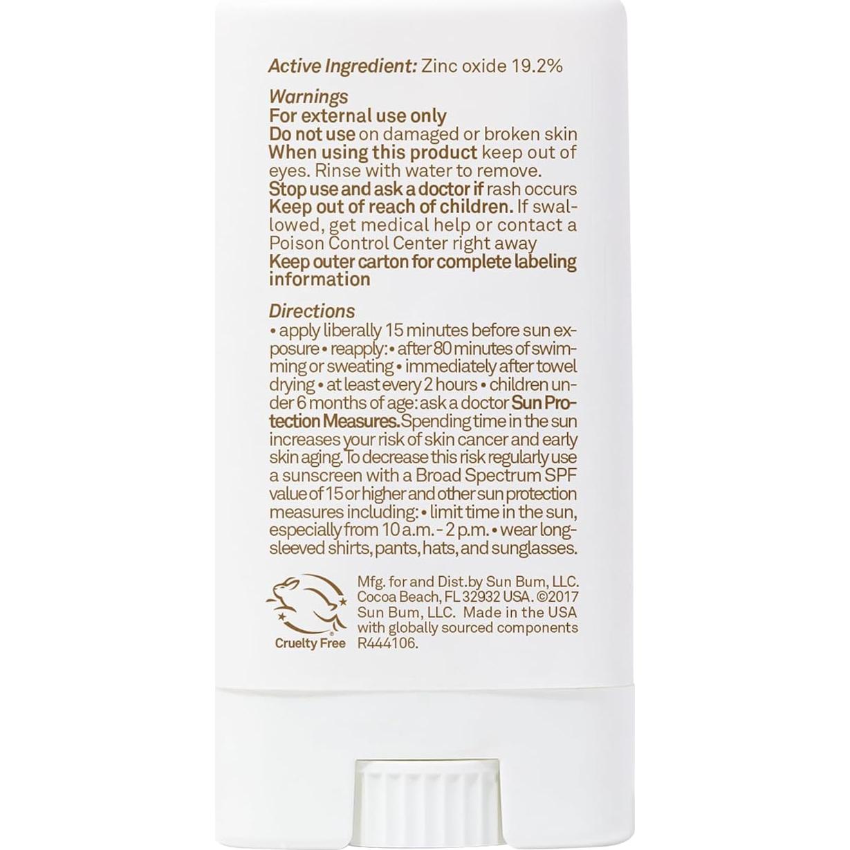 Protector Solar Mineral SPF 50 Sun Bum para la Cara 12.7 g