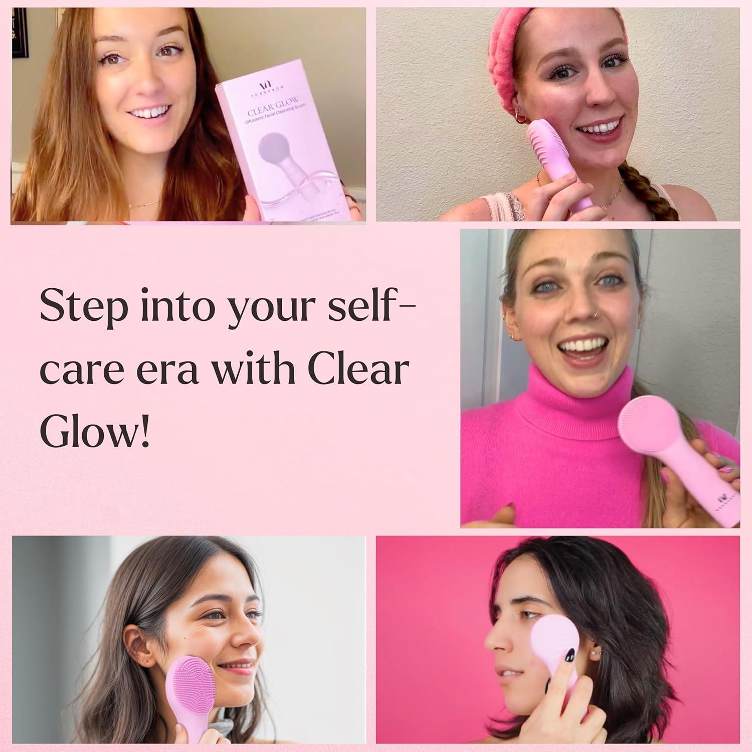 Cepillo Facial de Limpieza Clear Glow VOGUENOW - Impermeable y Recargable