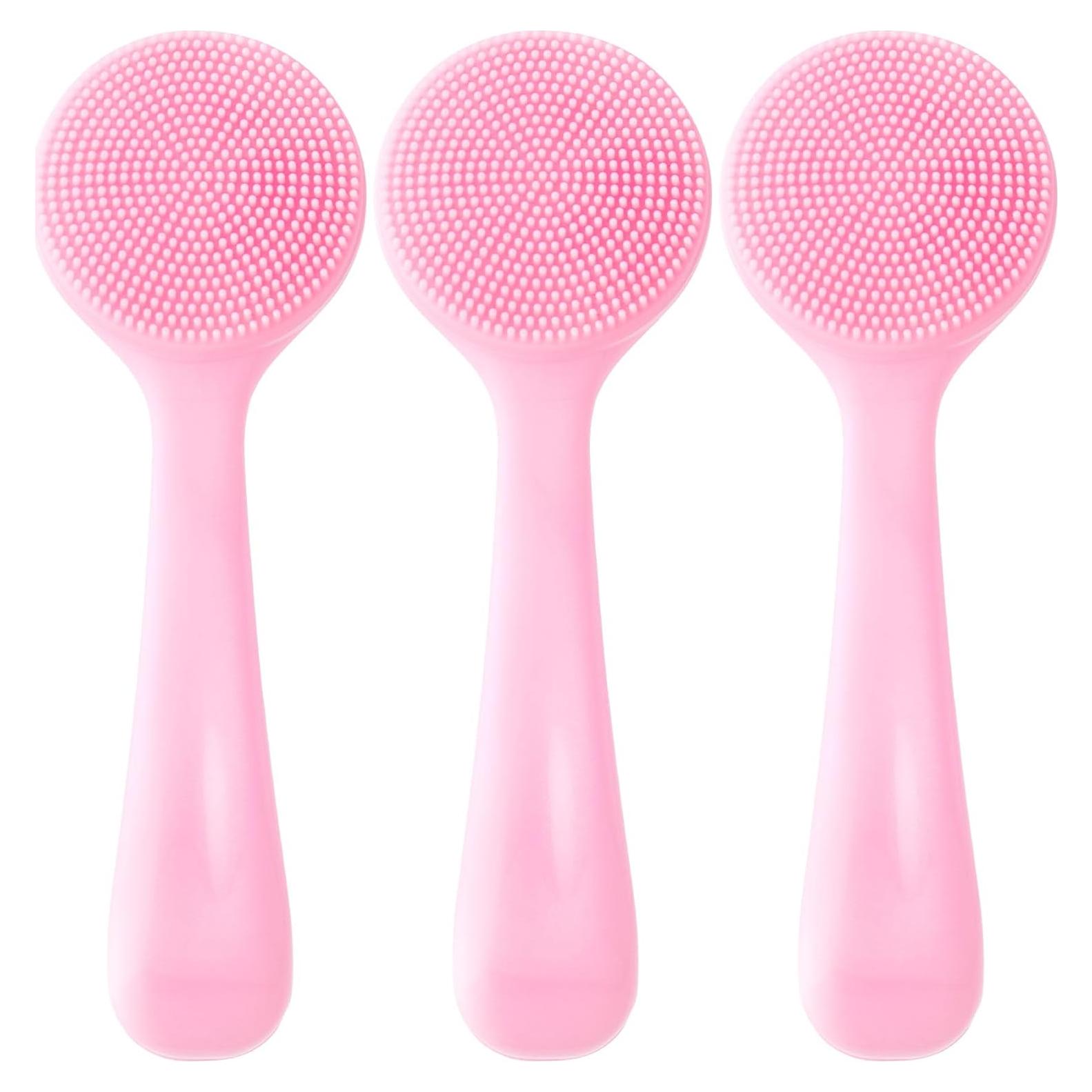 3 Limpiadores Faciales de Silicona HINZIC - Rosa, Exfoliantes