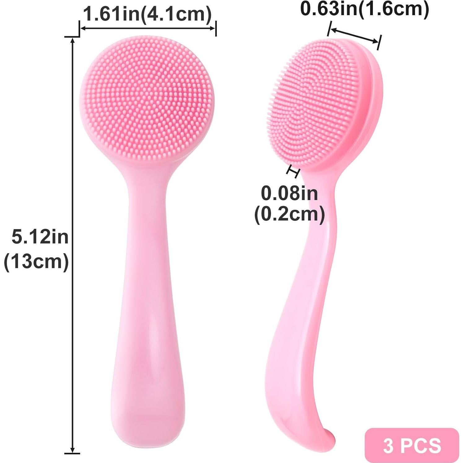 3 Limpiadores Faciales de Silicona HINZIC - Rosa, Exfoliantes