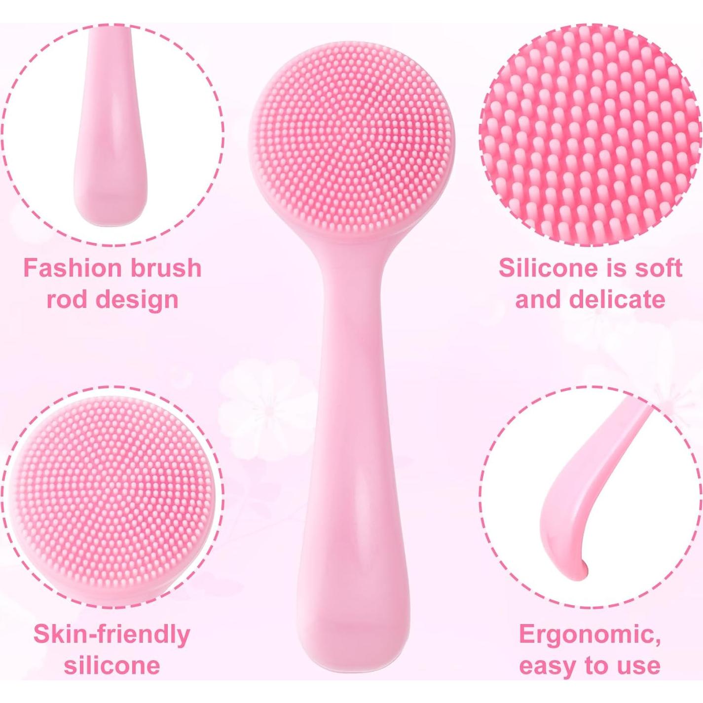 3 Limpiadores Faciales de Silicona HINZIC - Rosa, Exfoliantes