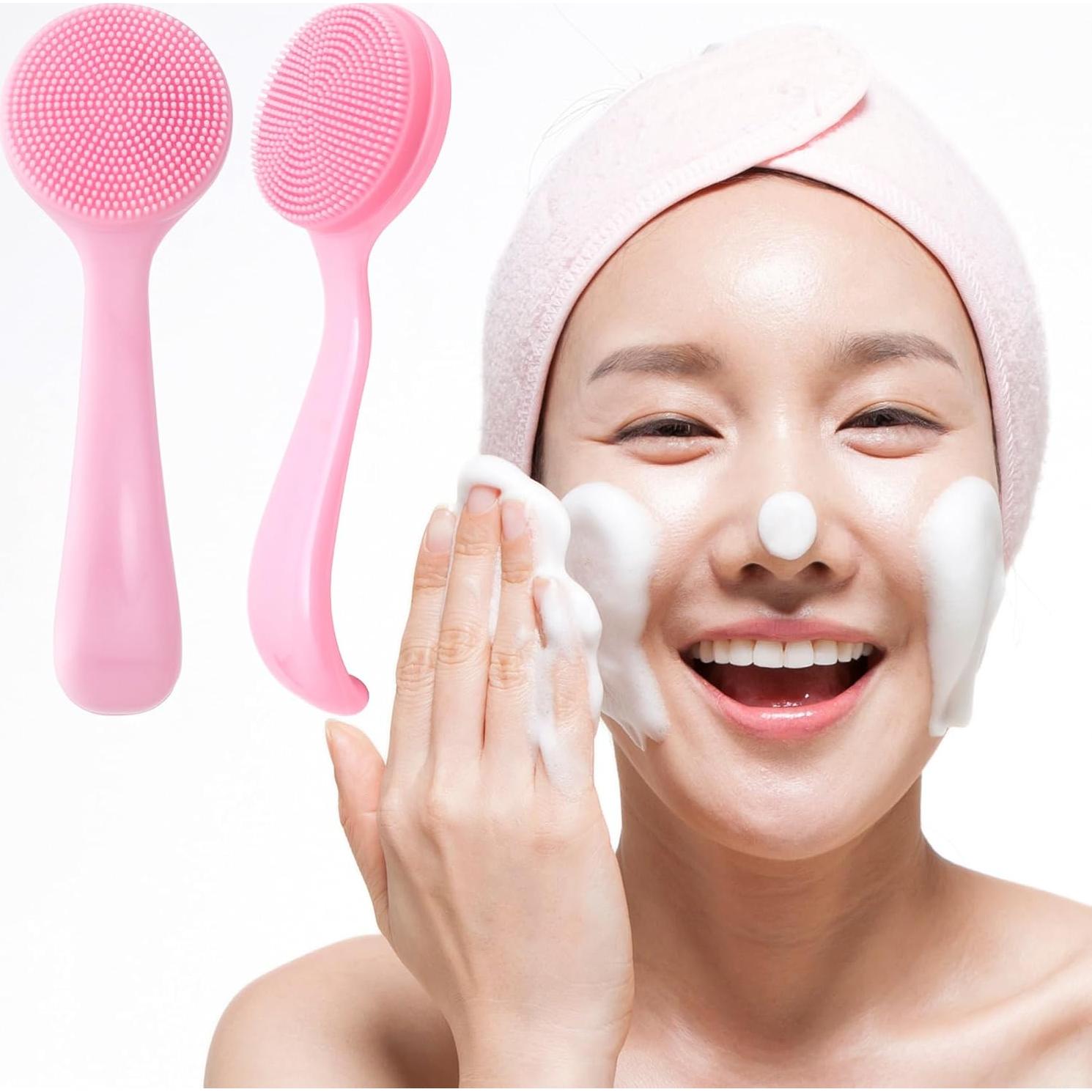 3 Limpiadores Faciales de Silicona HINZIC - Rosa, Exfoliantes