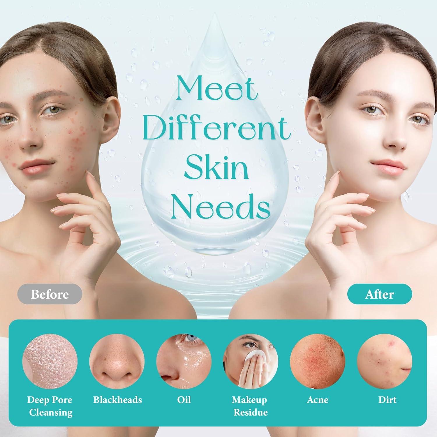 Cepillo Facial Eléctrico Naturwick Azul con Rotación 360° y Vibración