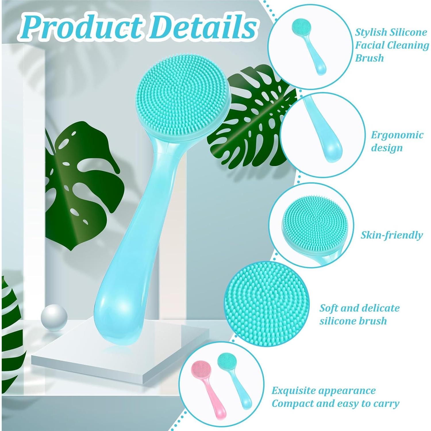 Paquete de 2 Cepillos Faciales de Silicona Tweruna 18x10cm