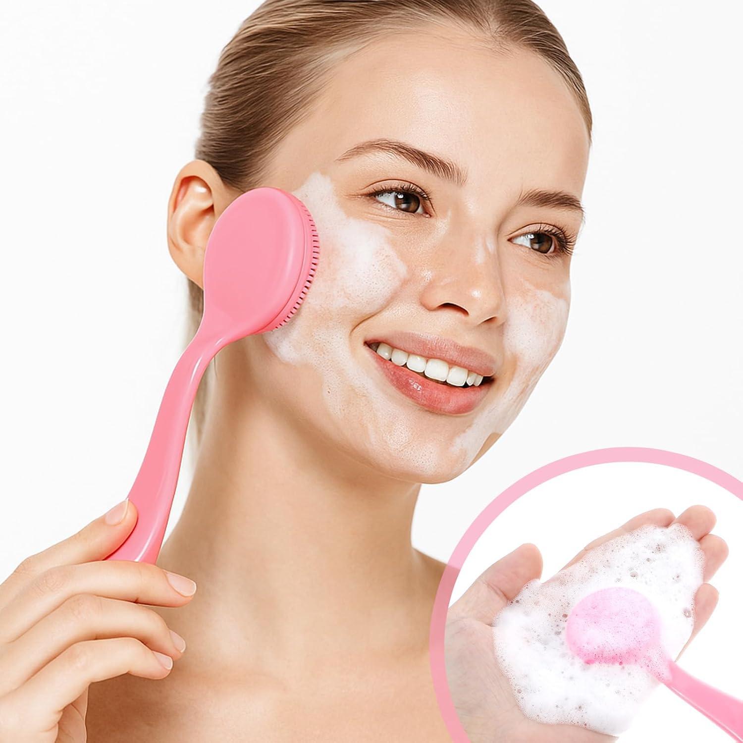Paquete de 2 Cepillos Faciales de Silicona Tweruna 18x10cm