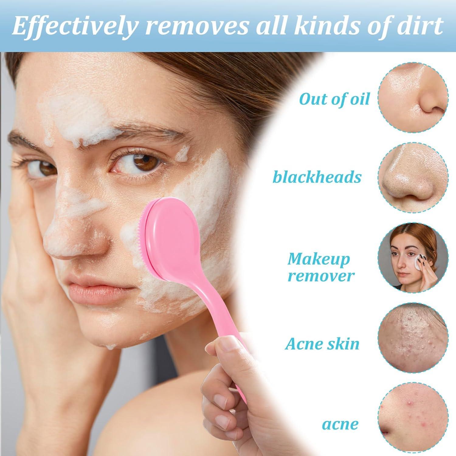 Paquete de 2 Cepillos Faciales de Silicona Tweruna 18x10cm