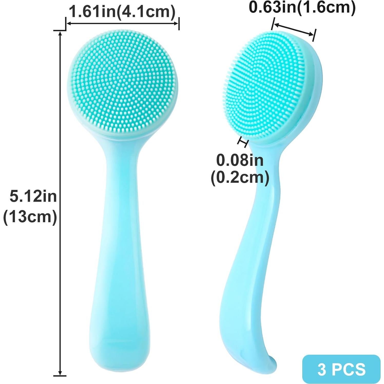 Limpiador Facial Manual de Silicona HINZIC 3 Piezas Azul