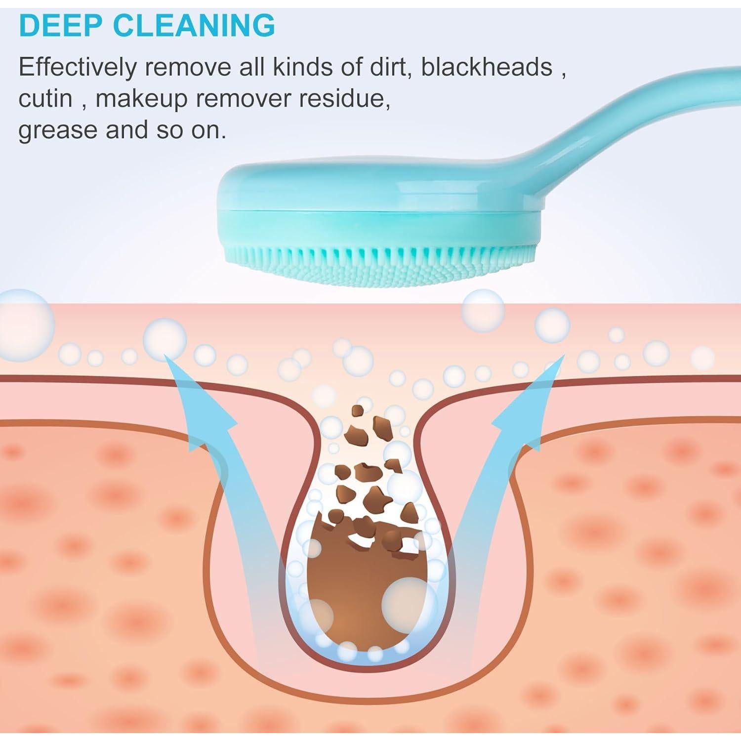 Limpiador Facial Manual de Silicona HINZIC 3 Piezas Azul