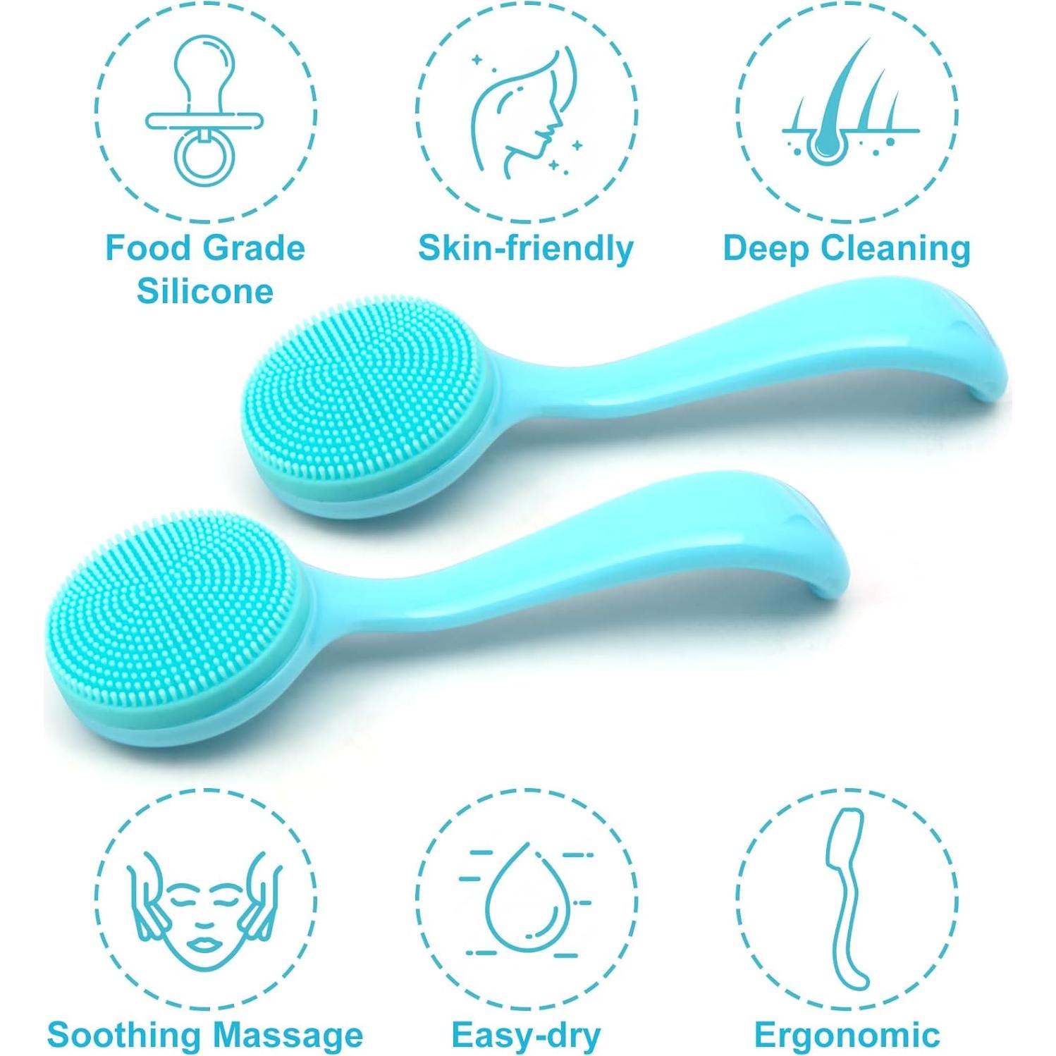 Limpiador Facial Manual de Silicona HINZIC 3 Piezas Azul