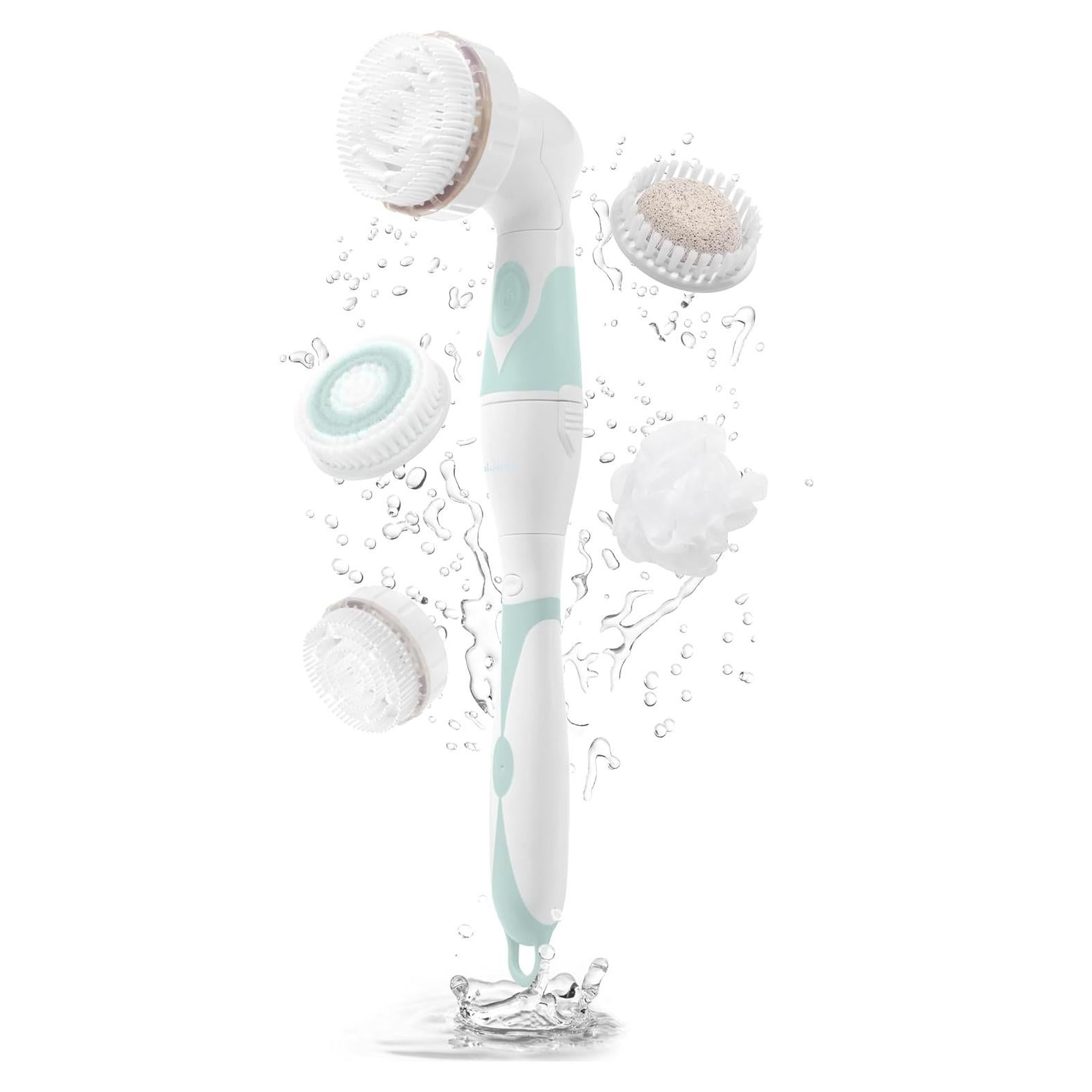 Juego de cepillos de limpieza Brookstone | 4 cabezales intercambiables | Diseño impermeable