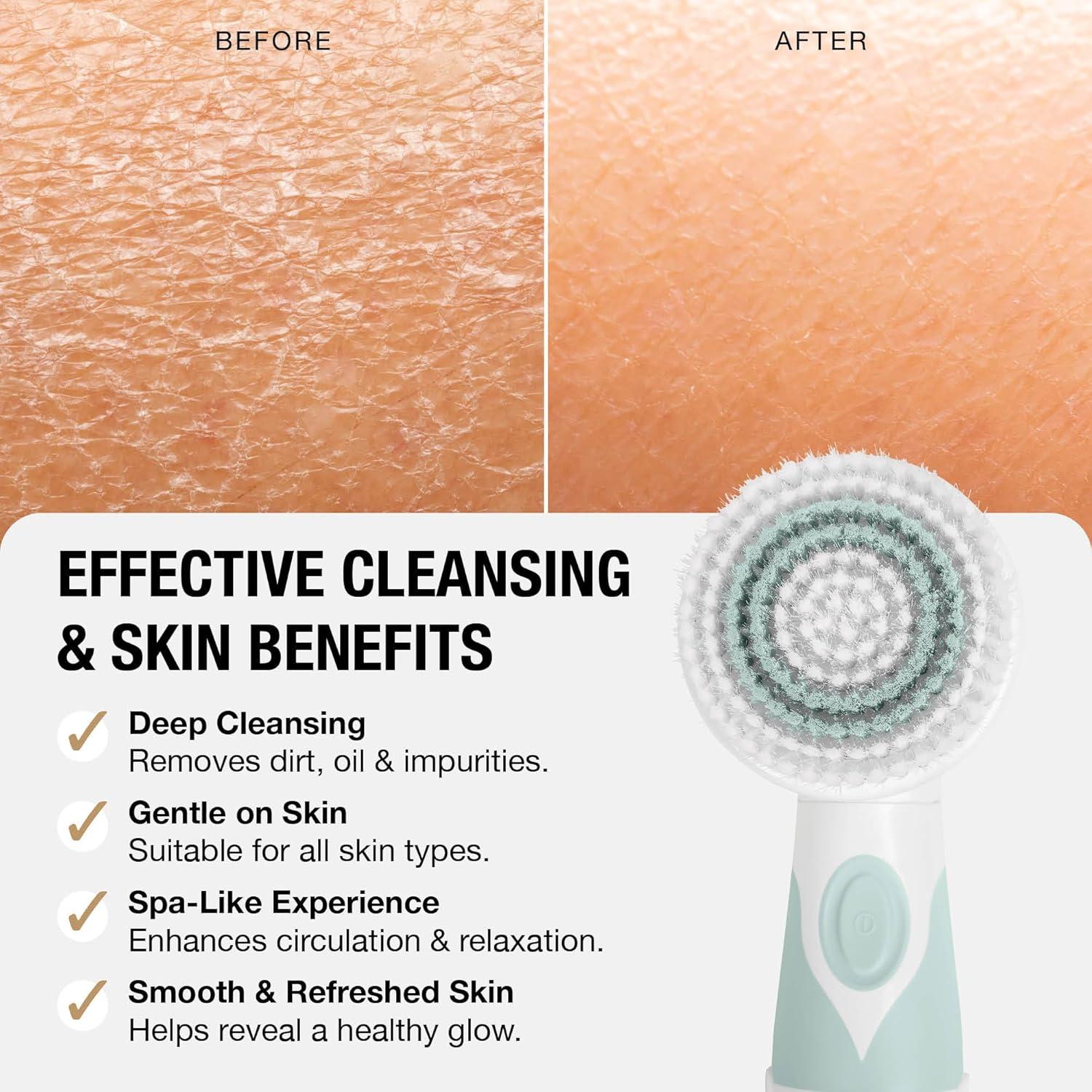 Juego de cepillos de limpieza Brookstone | 4 cabezales intercambiables | Diseño impermeable