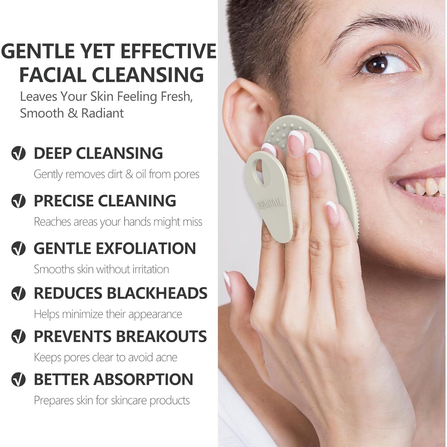 Paquete de 4 cepillos faciales BEAUTAIL de silicona para limpieza