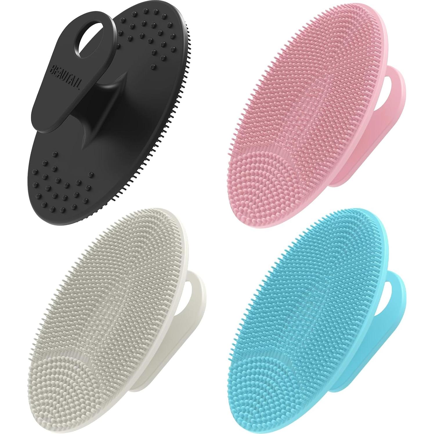 Paquete de 4 cepillos faciales BEAUTAIL de silicona para limpieza