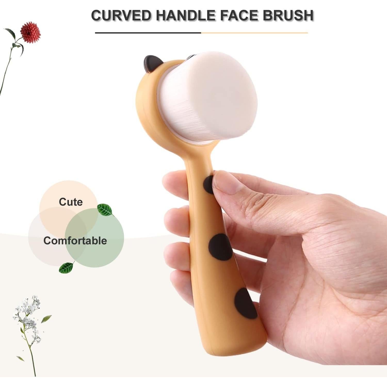 Cepillo Facial Hysotok F-001 con Cerdas Suaves y Mango Leopardo