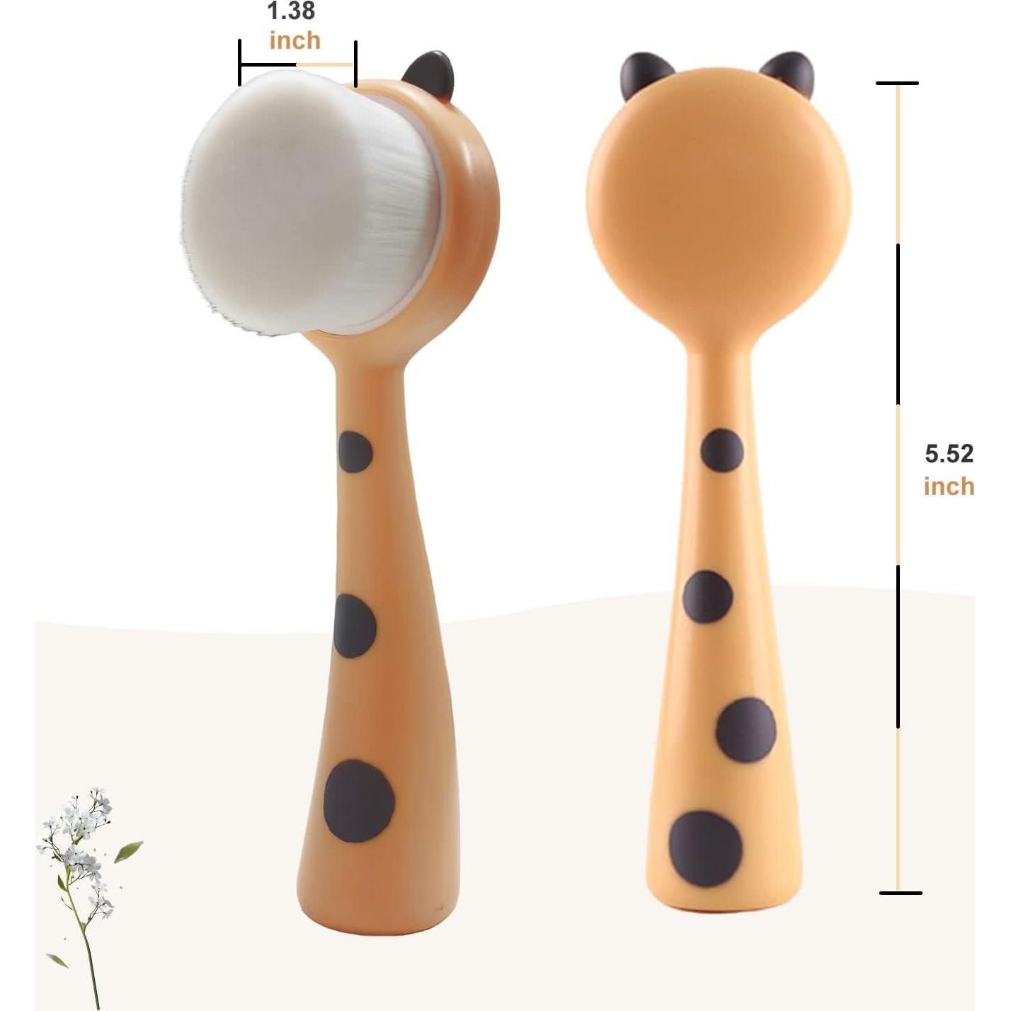 Cepillo Facial Hysotok F-001 con Cerdas Suaves y Mango Leopardo