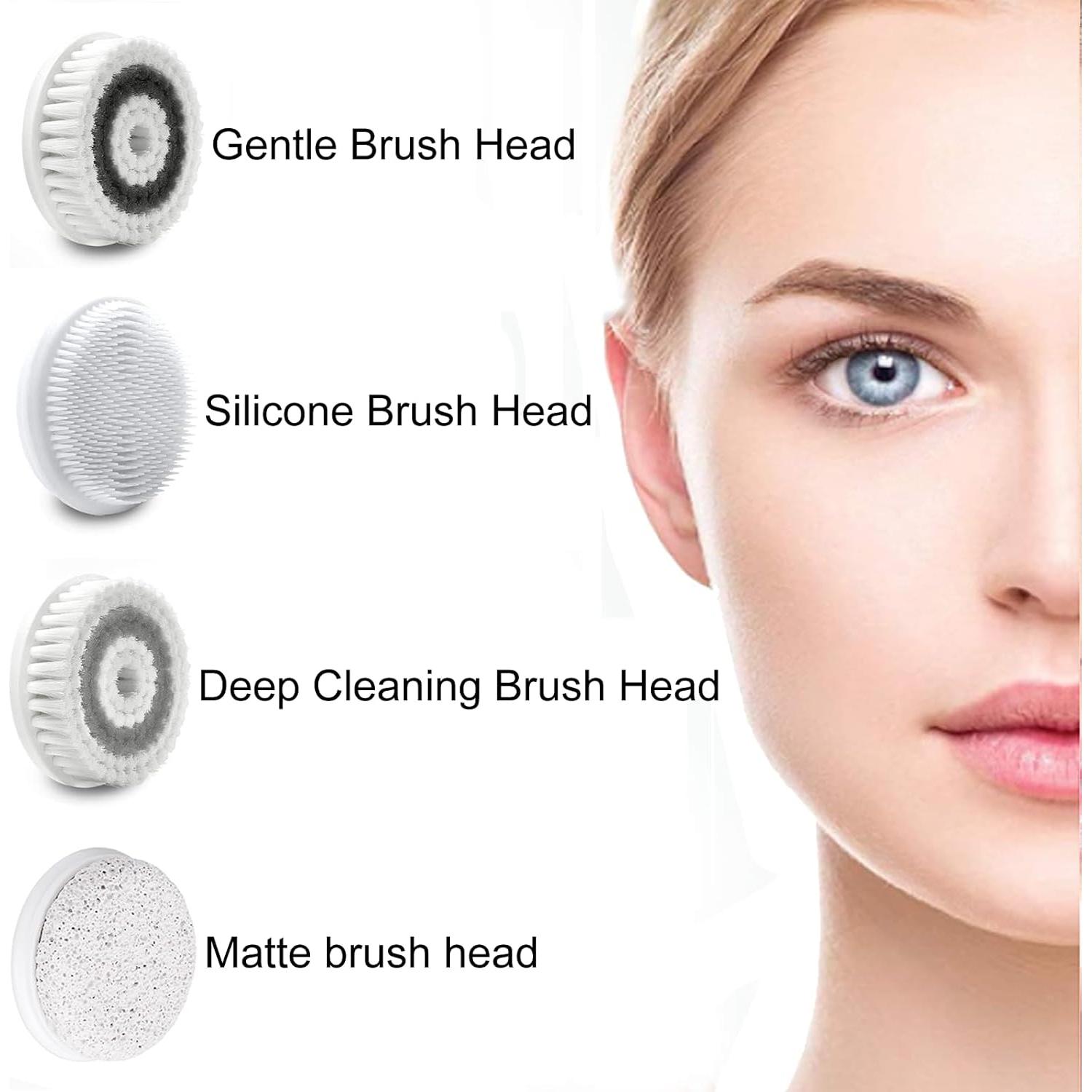 Cepillo Facial Eléctrico DotPet WL-8266 Rosa 4 en 1 Impermeable