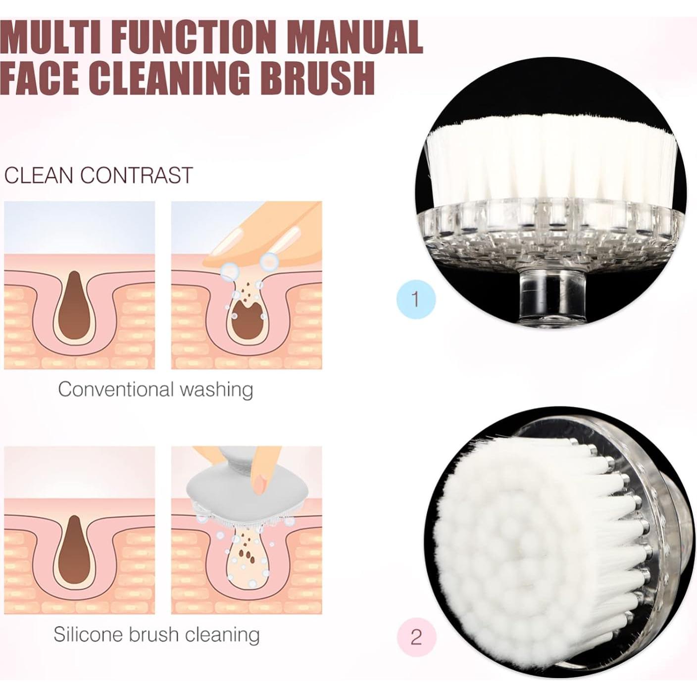Cepillo Facial Manual Healifty 5x5cm Limpieza y Masaje