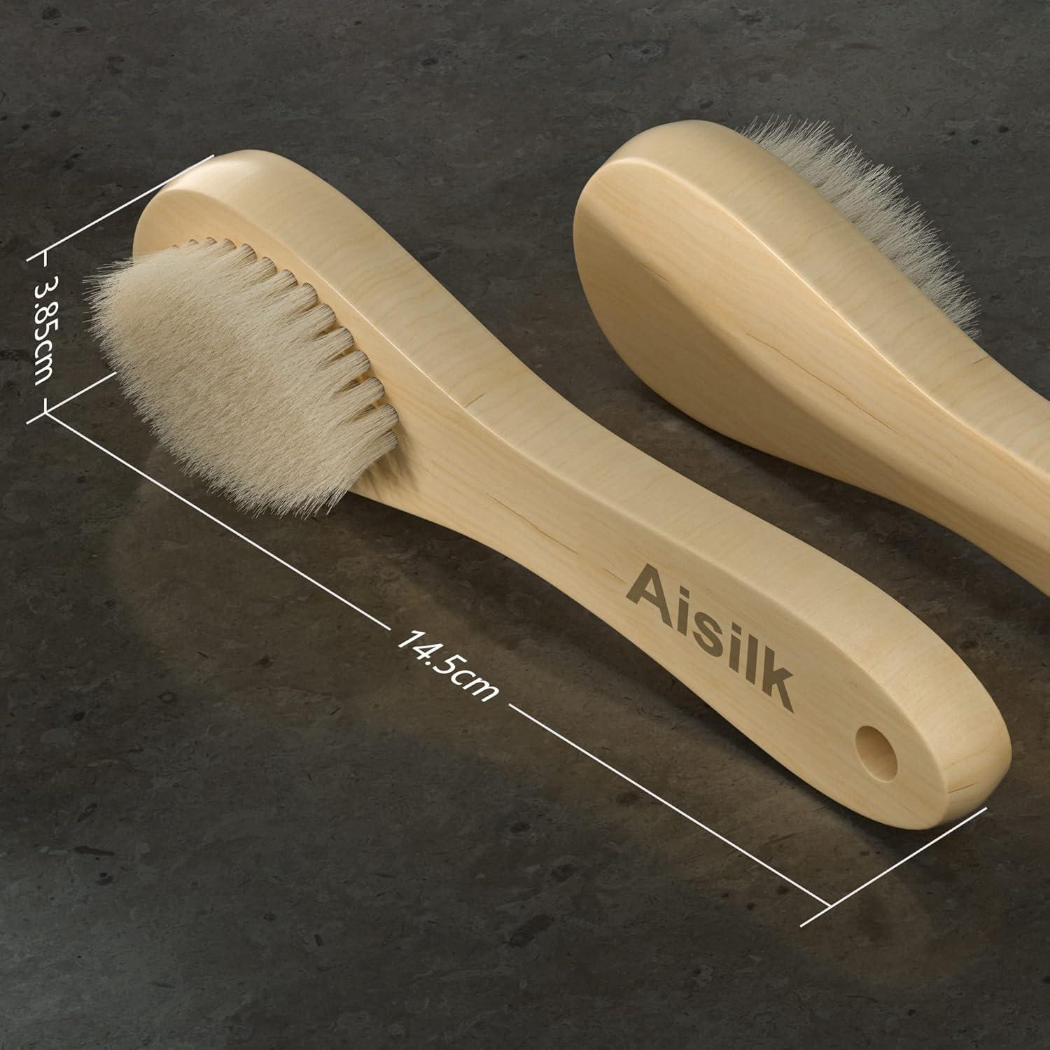 Cepillo Facial Aisilk de Madera con Cerdas Naturales - Paquete de 2