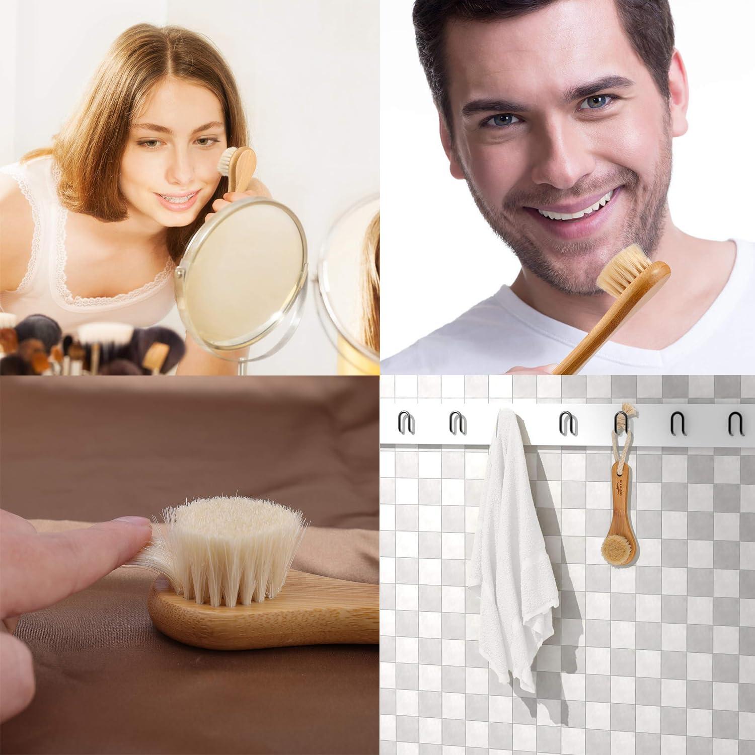 Cepillo Facial Exfoliador Blue Zoo de Cerda de Caballo 13.7cm