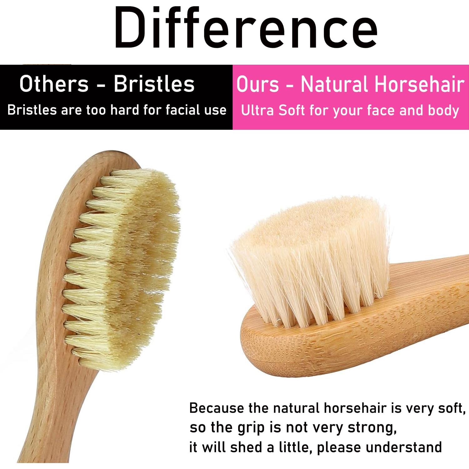 Cepillo Facial Exfoliador Blue Zoo de Cerda de Caballo 13.7cm