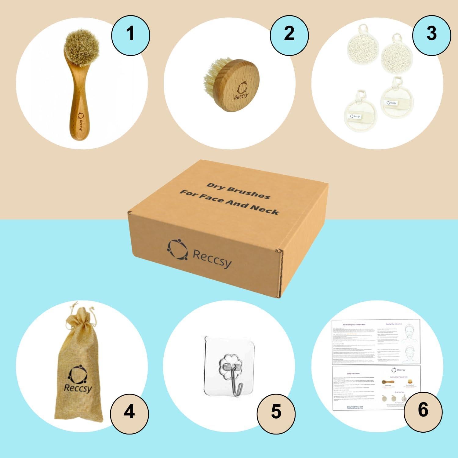 Juego de Cepillos Faciales Recurecare - Exfoliación y Drenaje Linfático