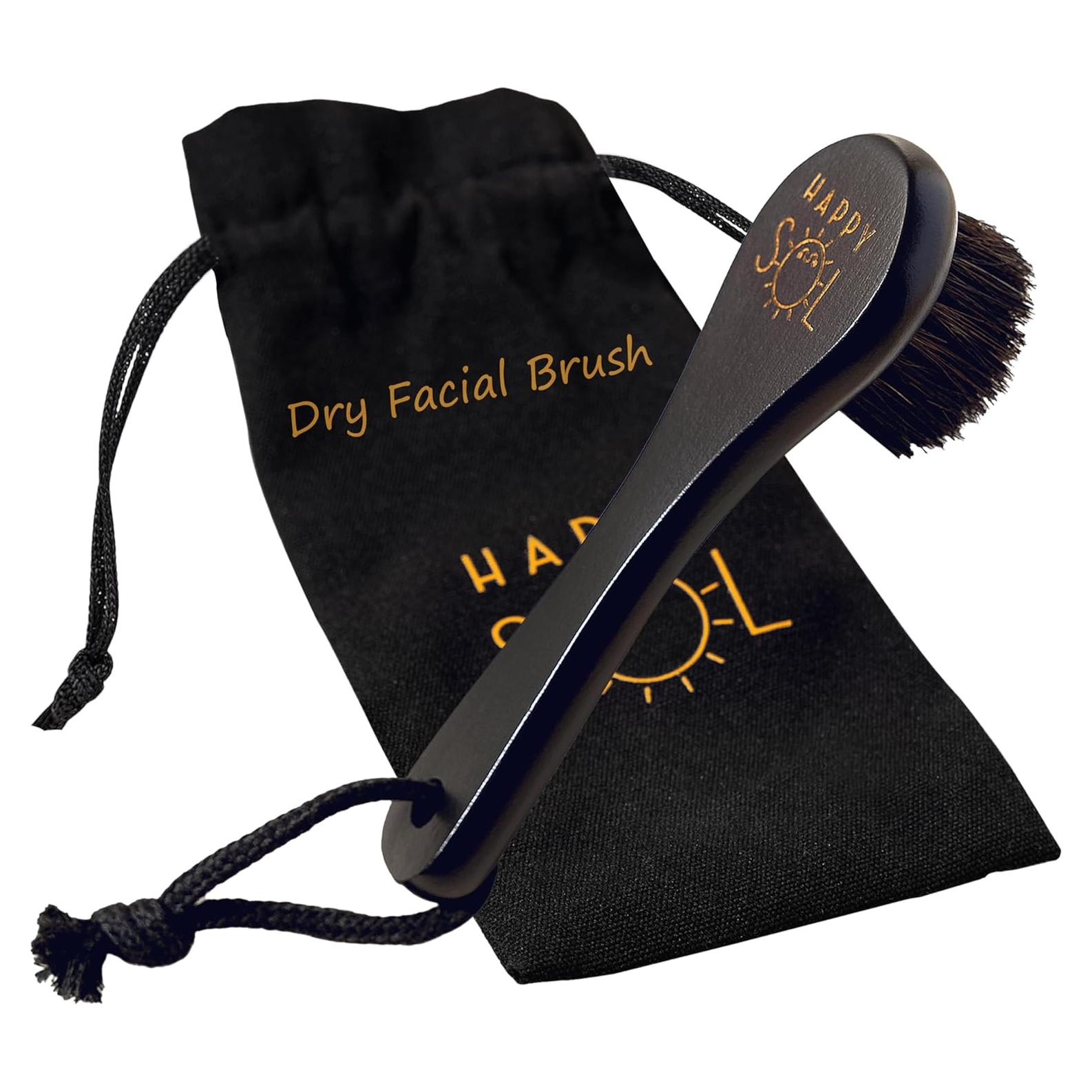 Cepillo Facial Seco Happy Sol - Exfoliante Natural de Madera