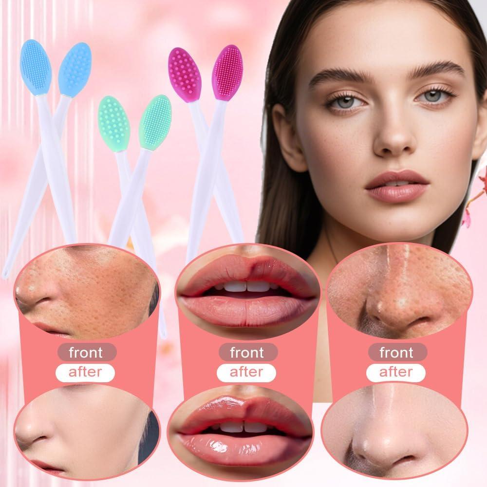 12 Pcs Cepillos Exfoliantes de Silicona para Labios y Nariz