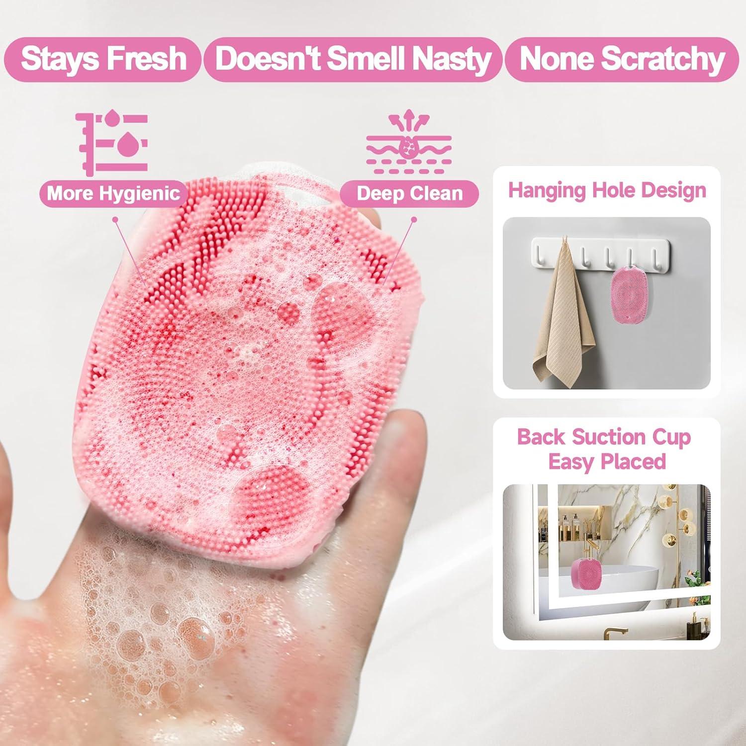 Limpiador Facial de Silicona ARIOSOX 2 PCS Rosa - Exfoliador Suave