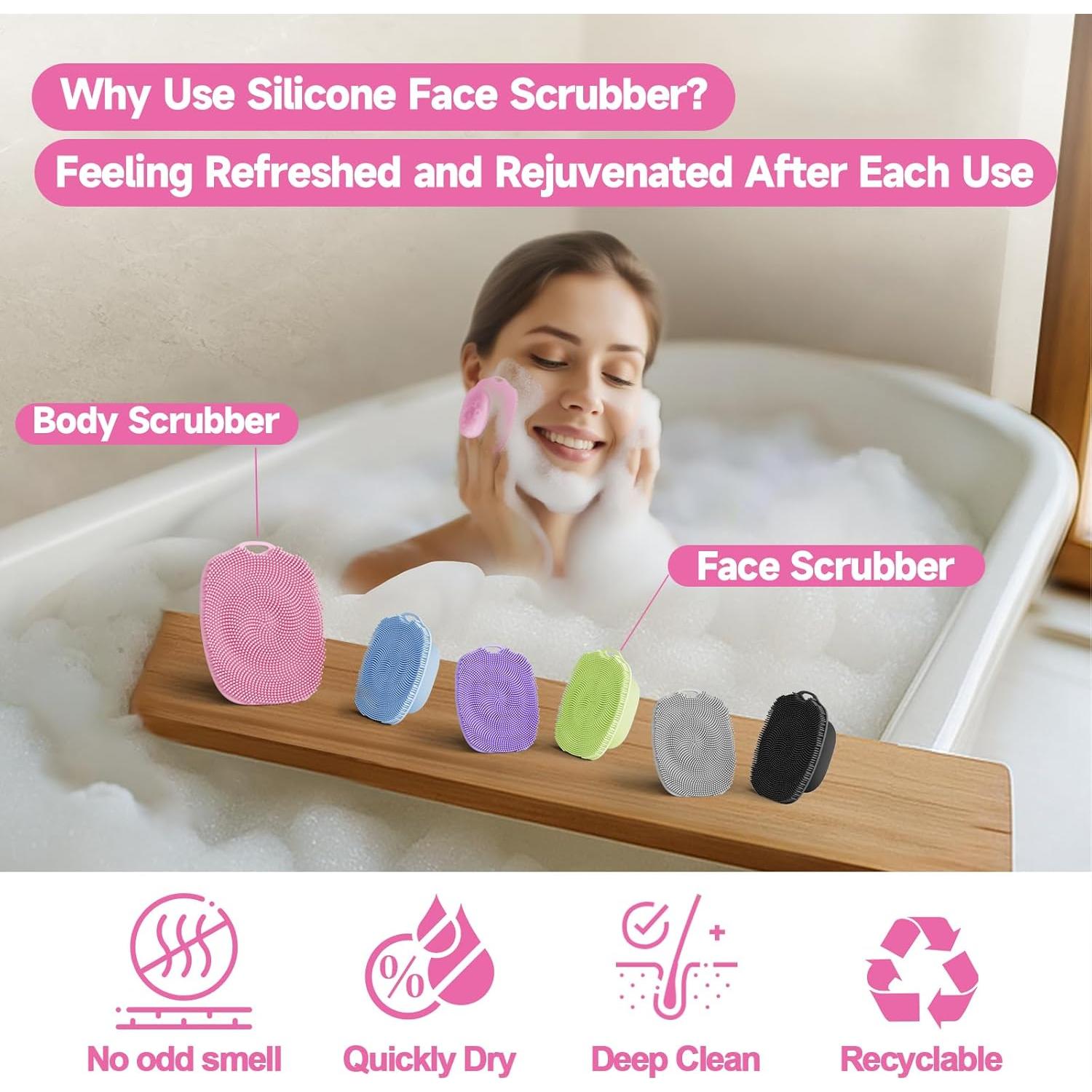 Limpiador Facial de Silicona ARIOSOX 2 PCS Rosa - Exfoliador Suave