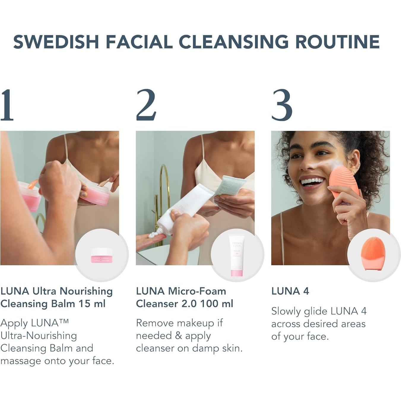 FOREO LUNA 4 Cepillo Limpiador Facial y Masajeador 2 en 1