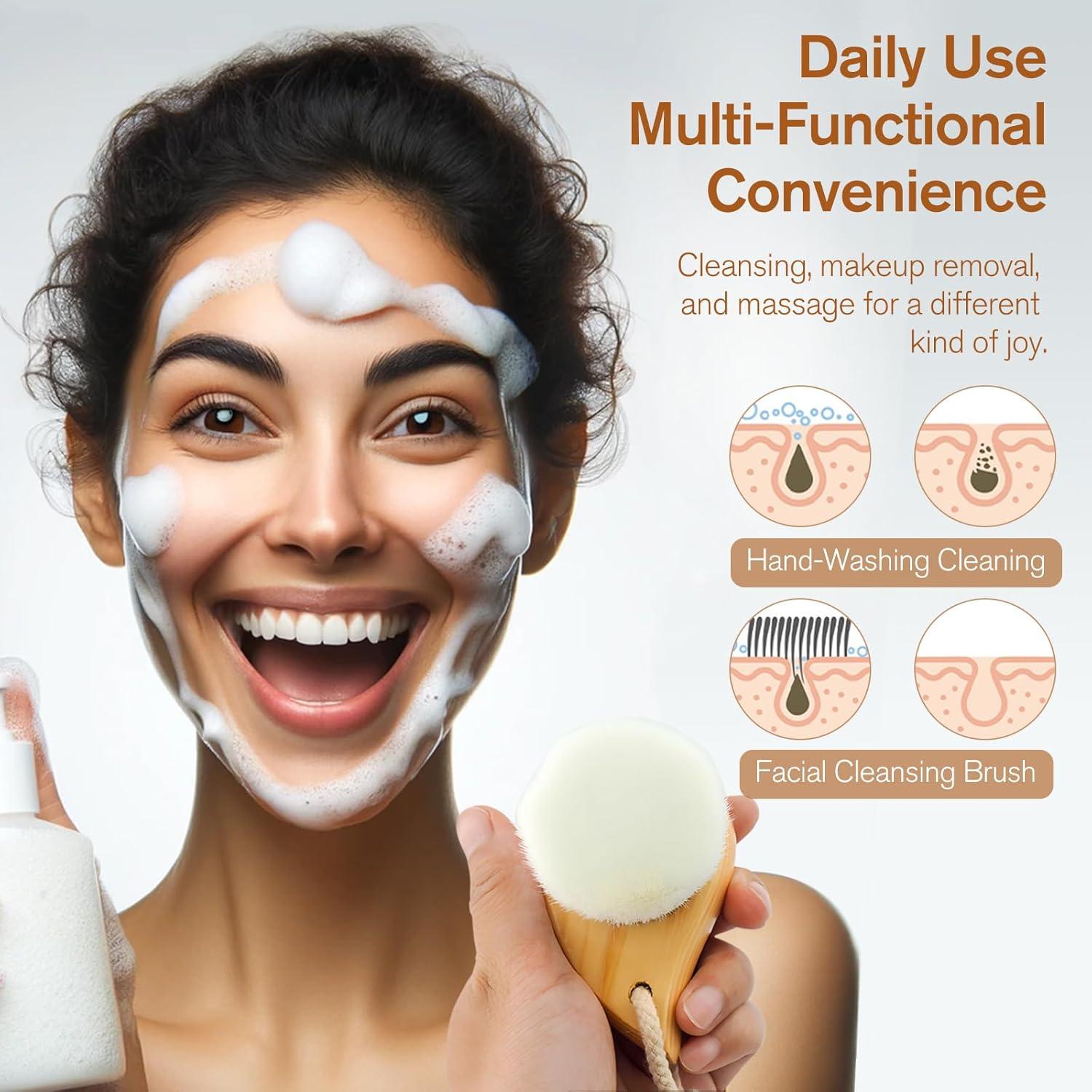 Cepillo Facial Jaasuee con Cerdas Suaves para Limpieza Profunda