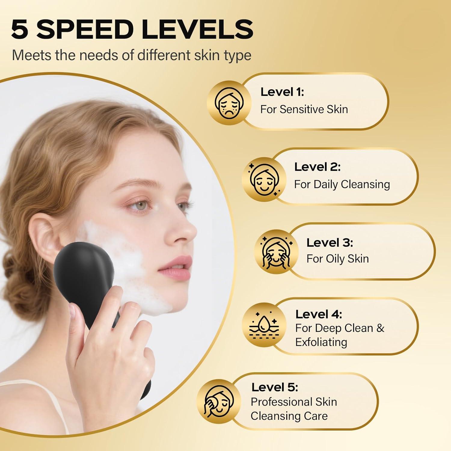 Cepillo Facial Eléctrico Kikono RAFALE FC5S 2 en 1 Impermeable