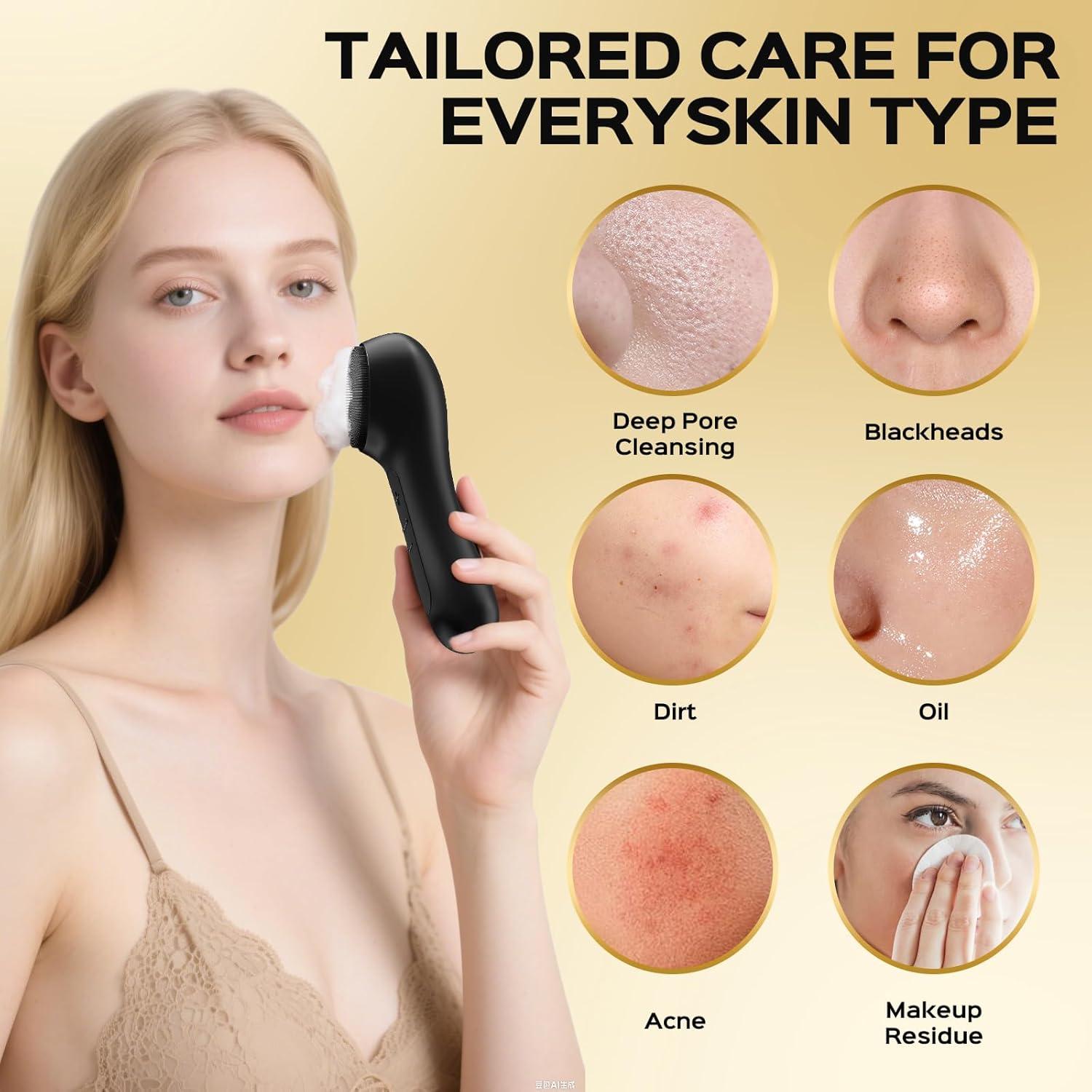 Cepillo Facial Eléctrico Kikono RAFALE FC5S 2 en 1 Impermeable