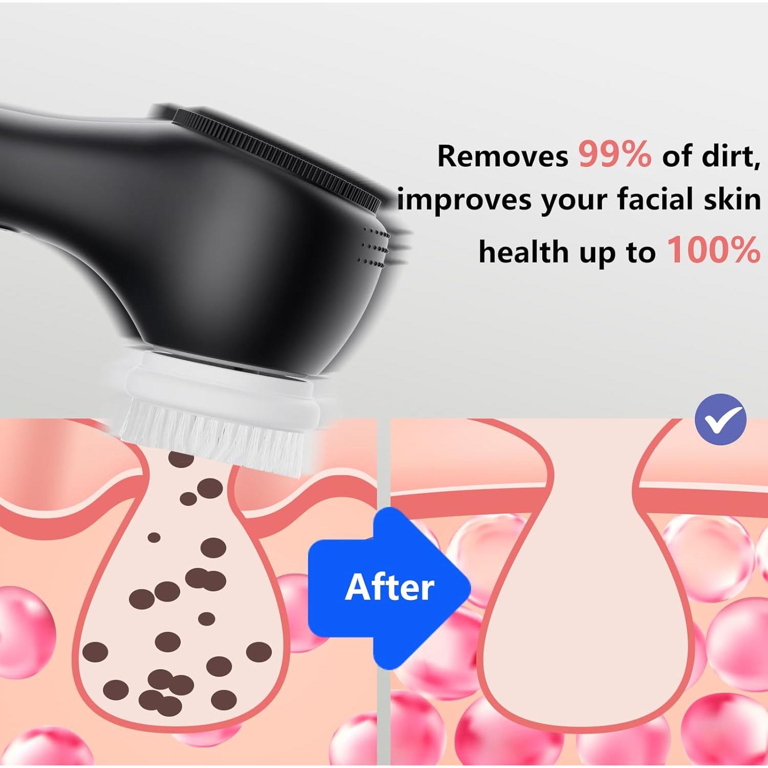 Exfoliador Facial WOVAZUS Recargable IPX7 8 Modos Silicona