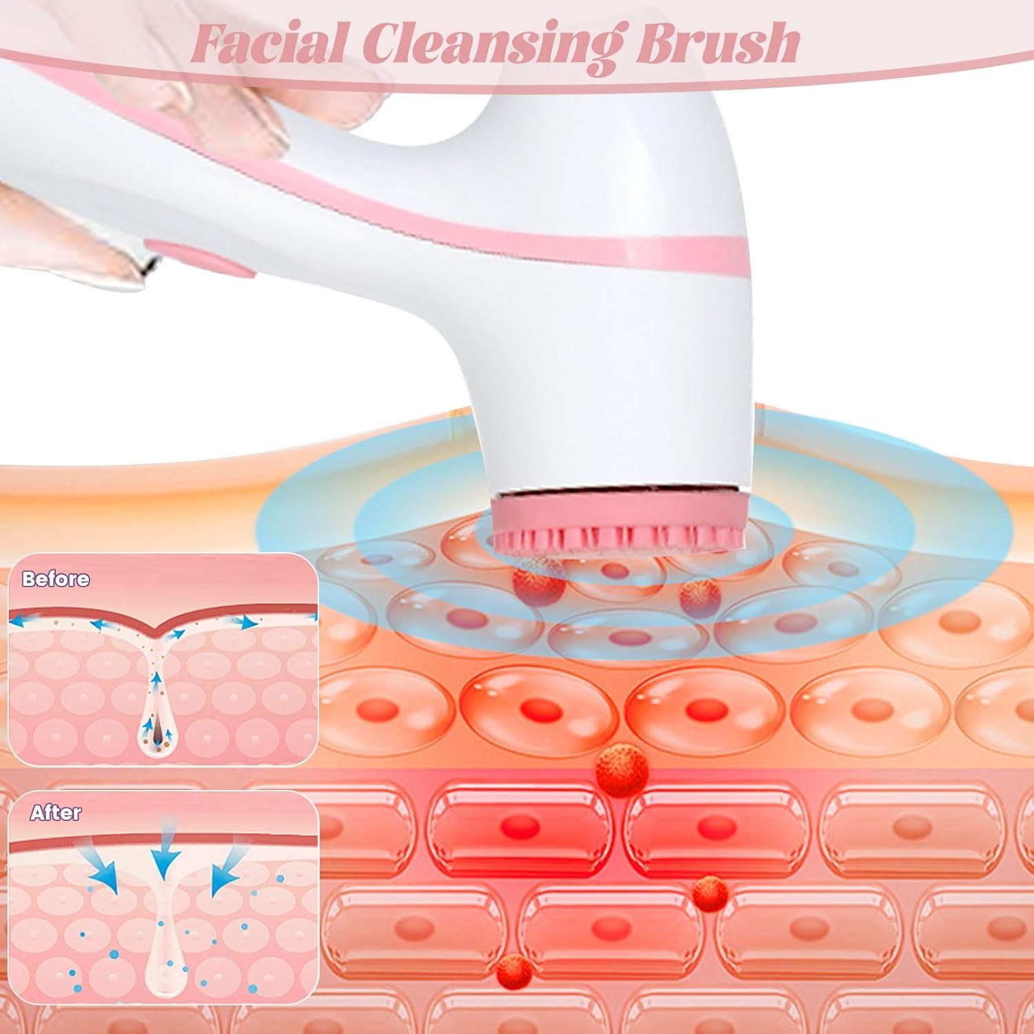 Cepillo Facial Wrewing XLDS03 3 en 1 Impermeable Rosa