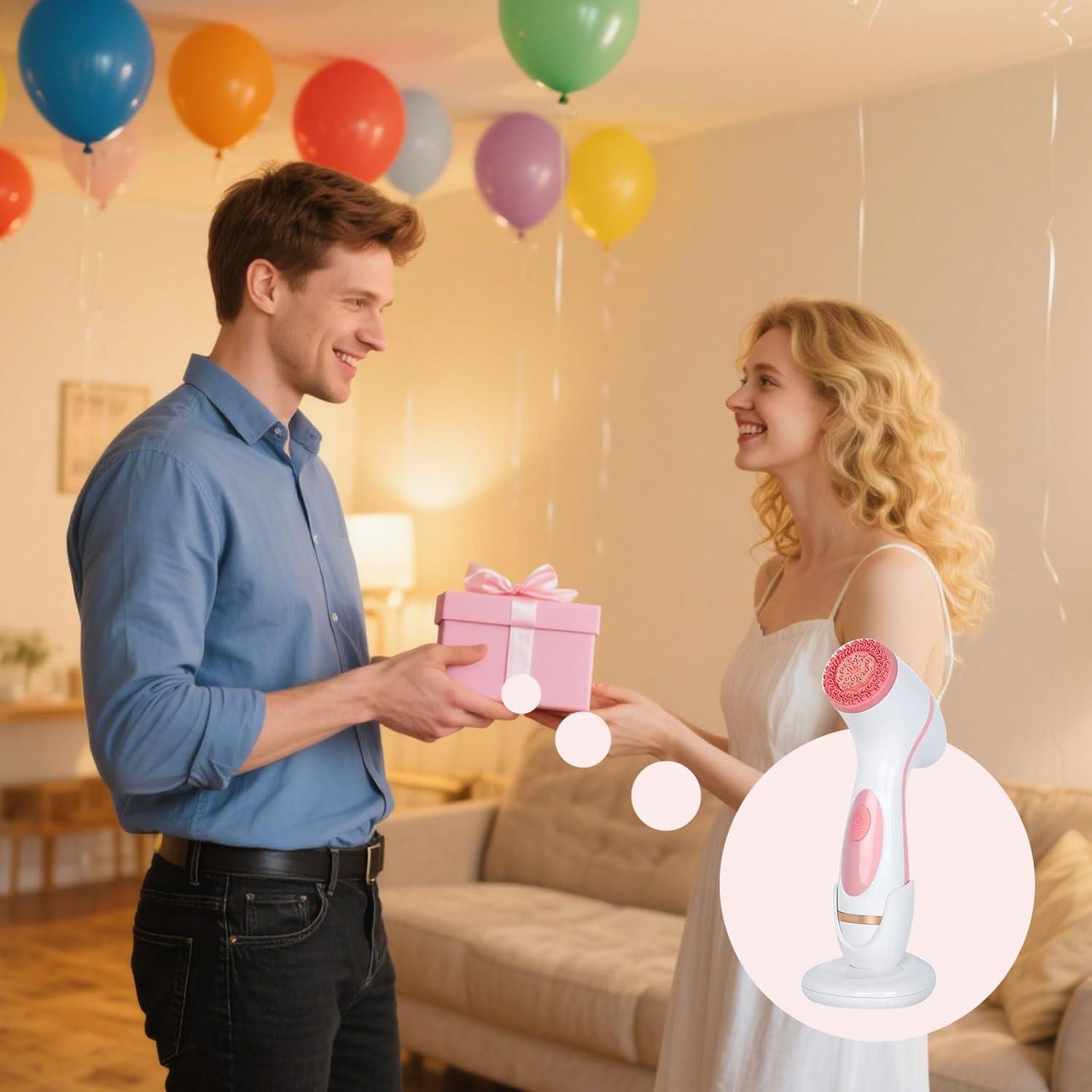 Cepillo Facial Wrewing XLDS03 3 en 1 Impermeable Rosa