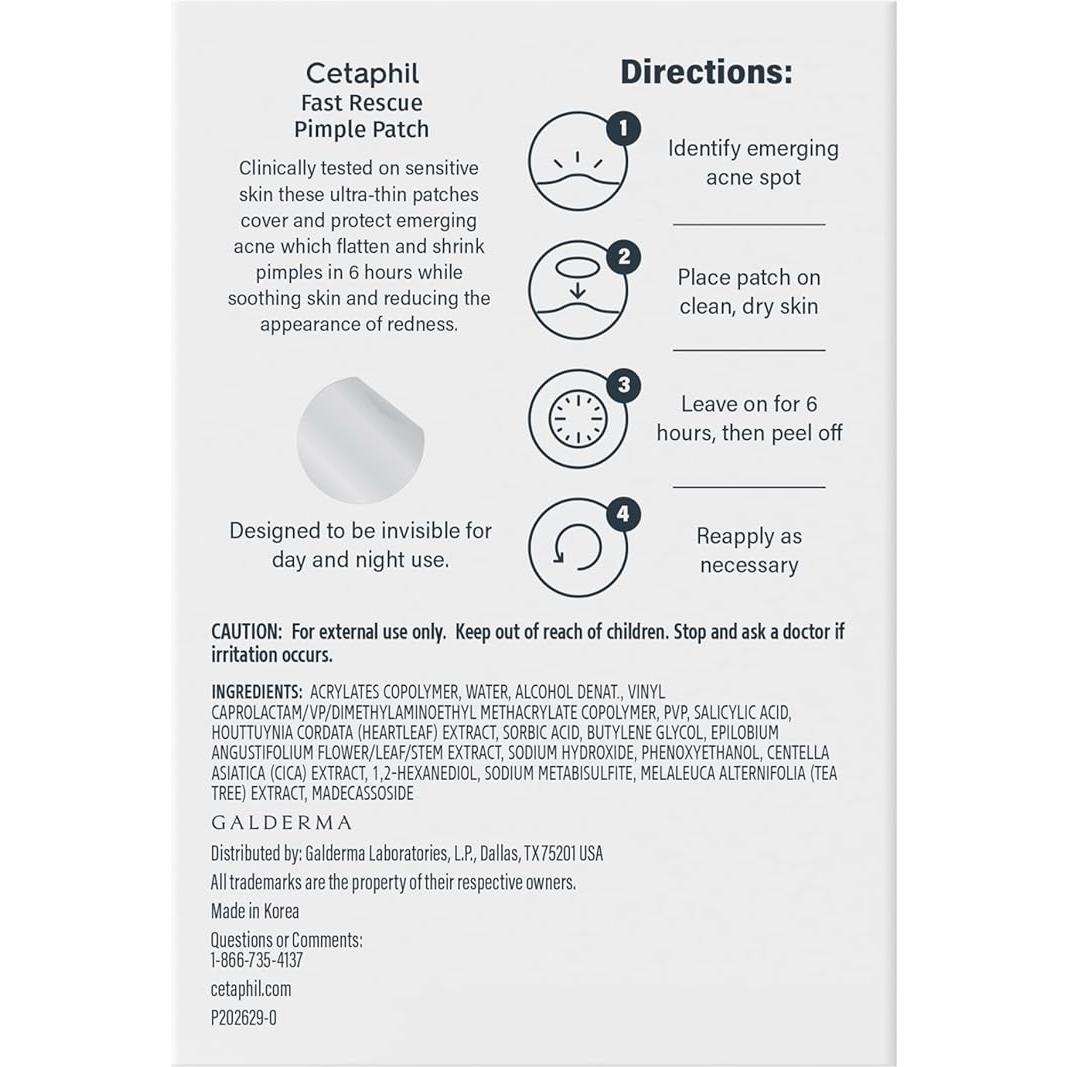 Parche para Acné Cetaphil Rescate Rápido - 24 Unidades