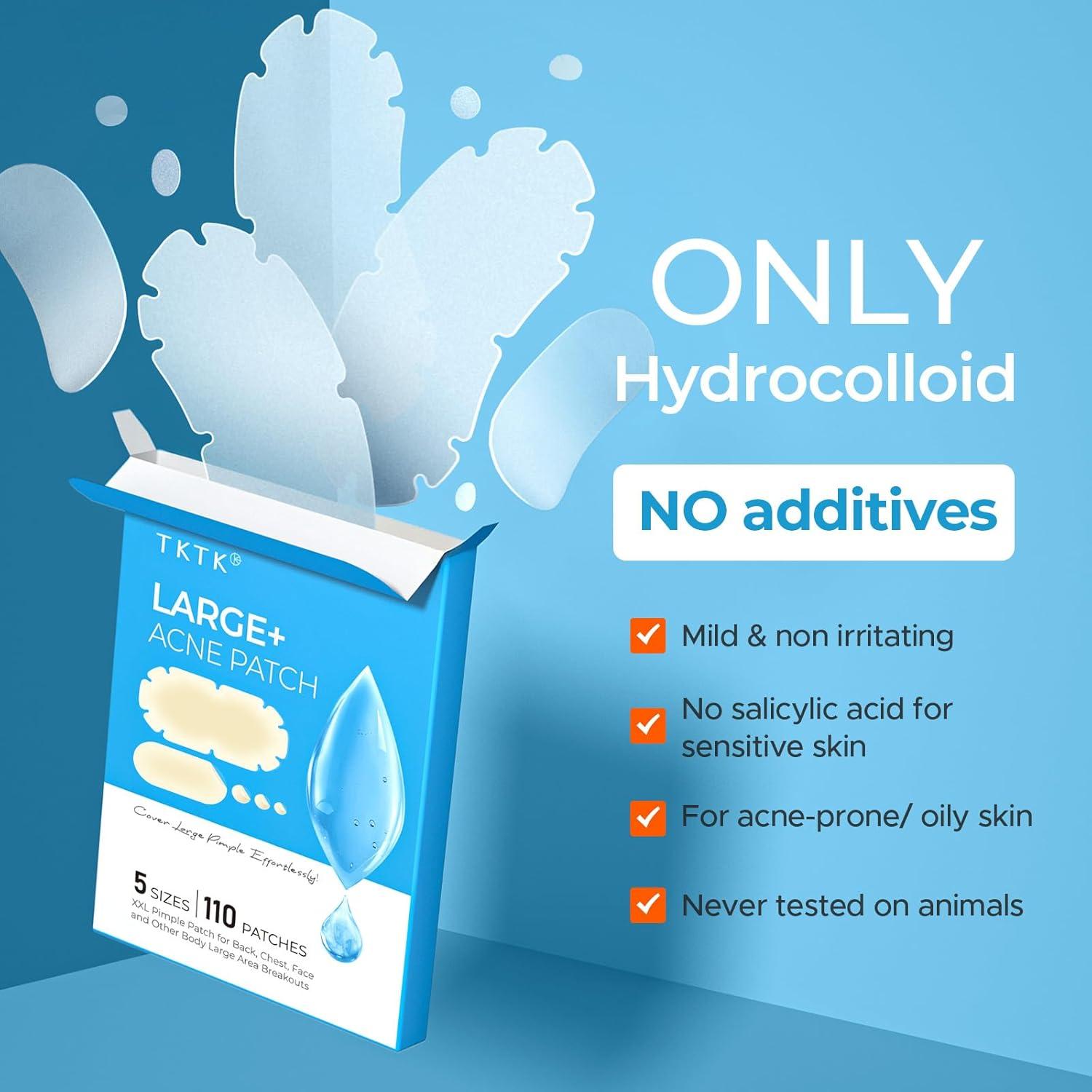Parches para Acné Corporal TKTK XXL - 110 Unidades, 5 Tamaños