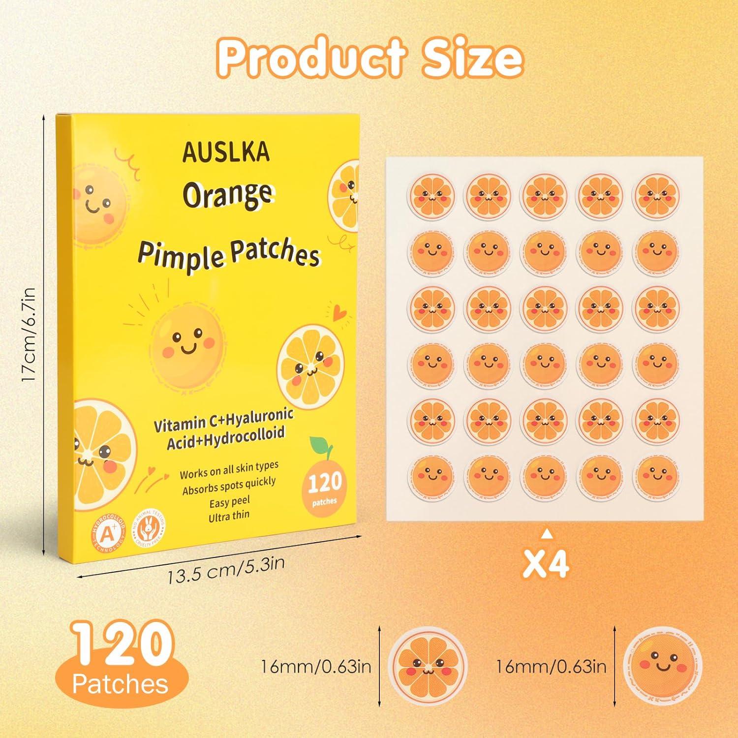 Parches para Granos AUSLKA Naranjas con Vitamina C - 120 Unidades