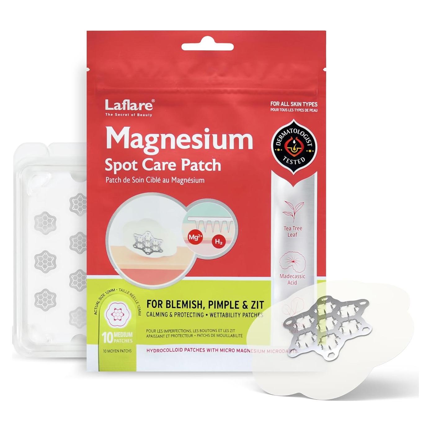 Parche de Magnesio Laflare para Acné y Manchas Oscuras - 10 Piezas